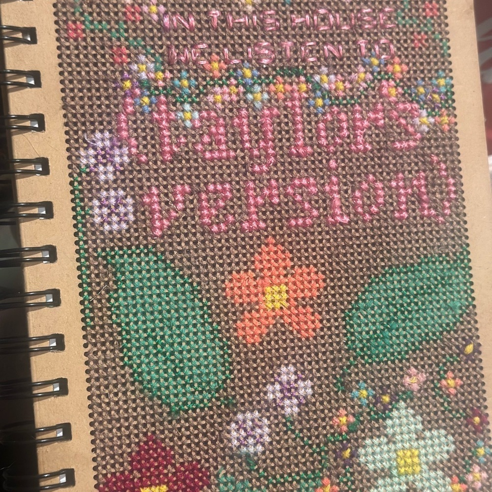 Embroidered Taylor swift acoustic piano inspired journal